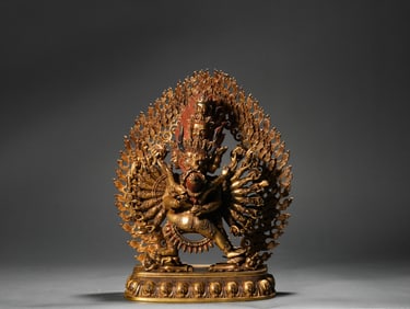 A bronze gilt Dawei Vajra, Ming Dynasty, China