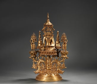 In the 14th century, he collected three Bodhisattvas