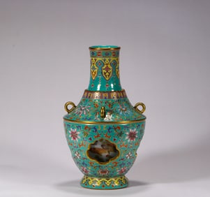 An aristocratic enamel vase with revolving heart, Qing Dynasty, China