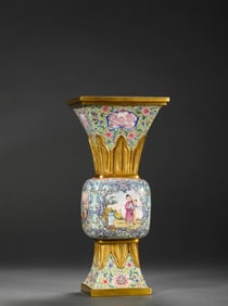 A copper enamel vase, Qing Dynasty, China
