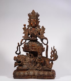 A bronze and gold Buddha statue, Ming Dynasty, China