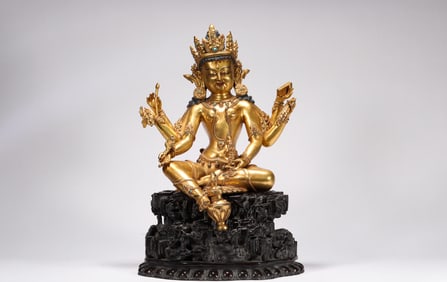 A bronze gilt Guanyin statue, Ming Dynasty, China