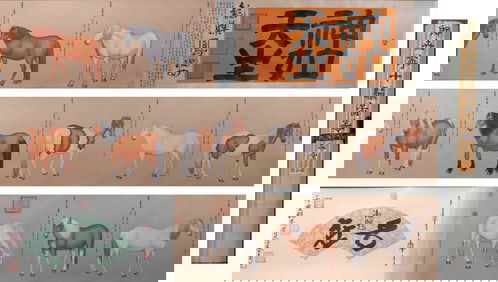 Ten Juntu scroll, mark of Lang Shining, China