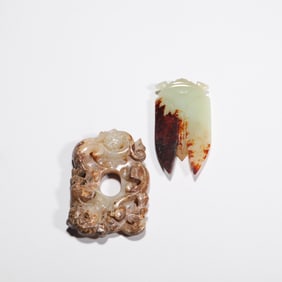 Hetian jade two pieces, Han Dynasty, China