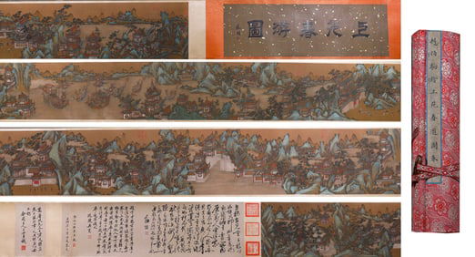 Shangyuan Spring Outing map long volume, Zhao Boju's mark, China