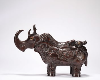 An agarwood rhino, Qing Dynasty, China