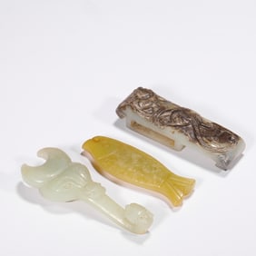 Three ancient jade pieces from Hotan before Ming Dynasty