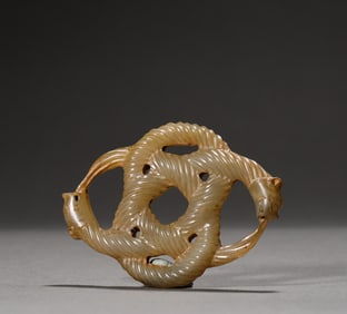 A Hetian jade Double dragon Pei, Ming Dynasty, China