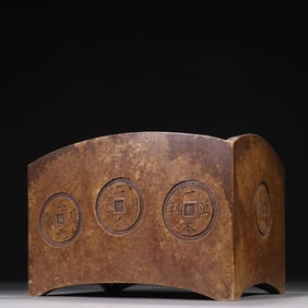 A MING DYNASTY XUANDE BRONZE COIN PATTERN INCENSE BURNER