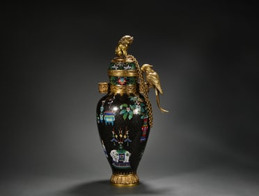 A copper enamel vase, Qing Dynasty, China