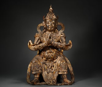 Bronze gilt Buddha statue of Qing Dynasty