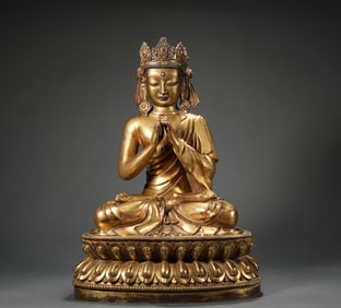 Gilt bronze Buddha statue of Ming Dynasty