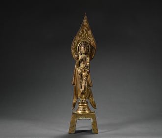 6th century gilt bronze Buddha statue