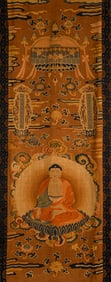 Tapestry-silk Buddha statue of Qing Dynasty