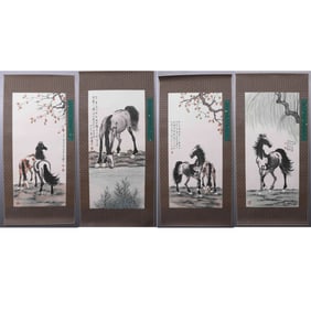 Xu Beihong's four painting hearts of steed