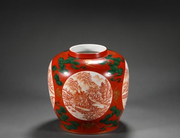 Qing dynasty Jiaqing pastel pot