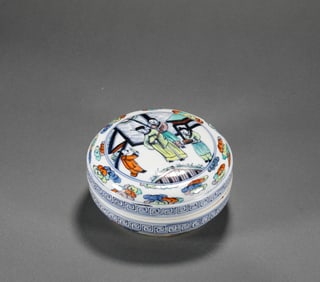 Qing Dynasty happy printing clay box