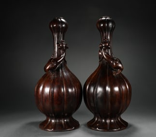 A pair of Ming Dynasty aloes bottles