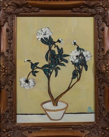 Evergreen jade oil painting