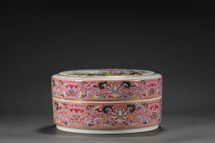 Qing dynasty pastel powder box