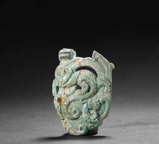 Han dynasty turquoise chicken heart