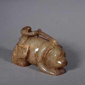 Hetian jade people ride animals