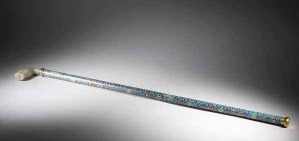 Hetian jade Jingtai blue cane