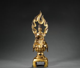 6th century gilt bronze Buddha statue