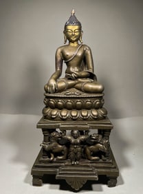 MING DYNASTY ALLOY BRONZE STATUE OF SAKYAMUNI