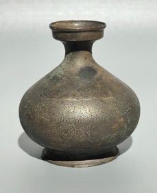 QING DYNASTY STERLING SILVER MANGONG SMALL JAR