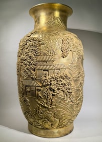 QING DYNASTY GILT COPPER TAIBAI JAR