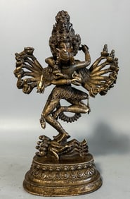 MING DYNASTY ALLOY COPPER INLAID SILVER KING KONG