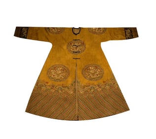 QING DYNASTY TAPESTRY DRAGON ROBE