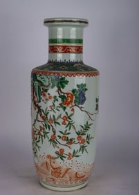 QING DYNASTY COLORFUL MALLET BOTTLE