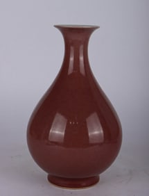 QING DYNASTY RED GLAZE JADE POT SPRING