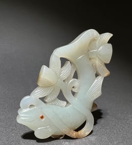 LIAO DYNASTY WHITE JADE LOTUS JADE