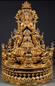 MING DYNASTY GILT BRONZE MANDALA