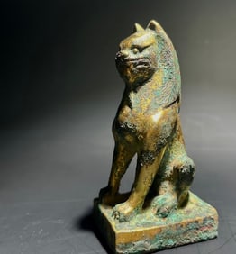 TANG DYNASTY GILT BRONZE LION