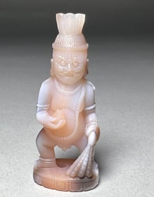 DZI BEADS CINNABAR BUDDHA STATUE