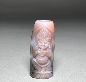 CINNABAR DZI BEAD BUDDHA STATUE