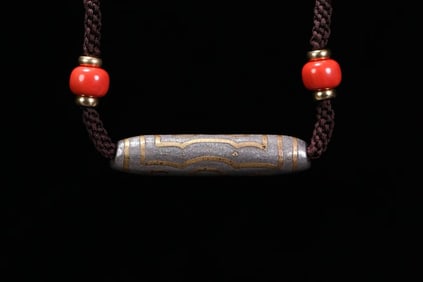 TANG DYNASTY IRON SCISSORS GOLD DZI BEADS