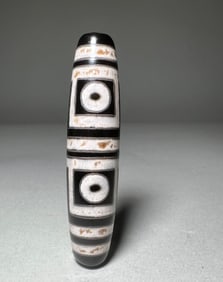 TANG DYNASTY SILVER INLAID DZI BEADS