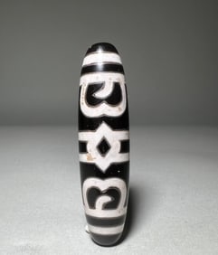 TANG DYNASTY SILVER INLAID DZI BEADS