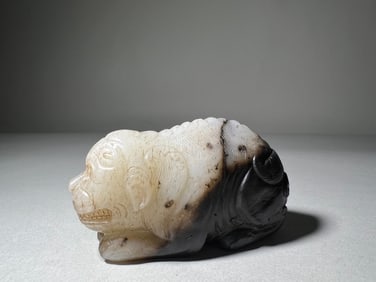 MING DYNASTY WHITE JADE OIL AUSPICIOUS ANIMAL