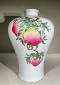 QING DYNASTY PASTEL PLUM VASE