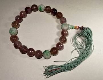QING DYNASTY TOURMALINE EIGHTEEN SEEDS HANDHELD