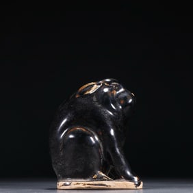 TANG DYNASTY BLACK GLAZE RABBIT