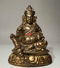 MING DYNASTY GILDED TIBETAN GOD OF WEALTH