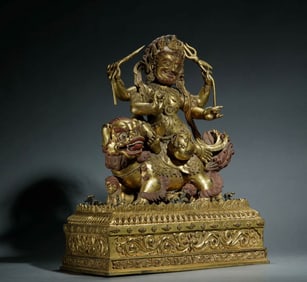 QING DYNASTY GILT COPPER PROTECTOR