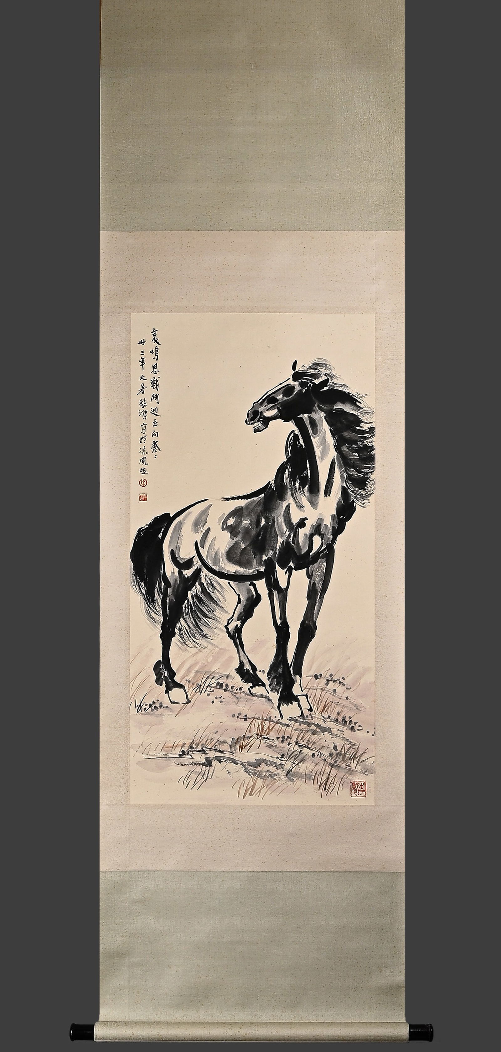 Xu Beihong Painting Horse Paper Vertical Axis (1 of 12)